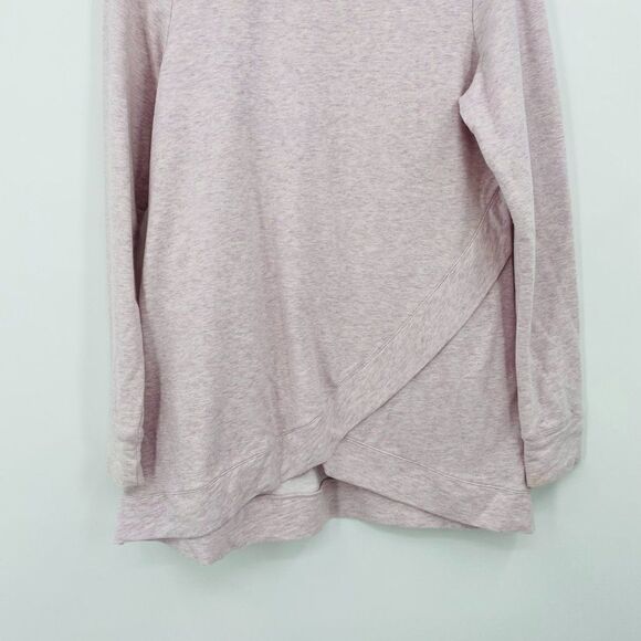 LOGO Lounge Size Small Pink Heathered French Terry Top w/ Asymmetric Hem - Picture 3 of 6
